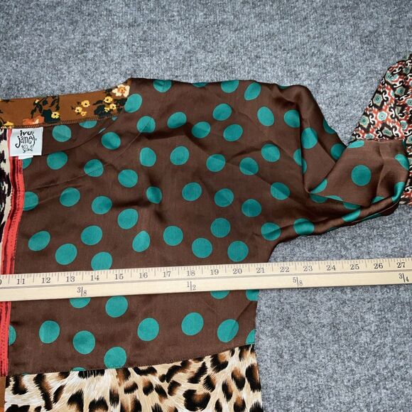 Ivy Jane Shirt Womens  Small MultiPrint Patchwork Rayon Casual Ladies - Picture 4 of 7